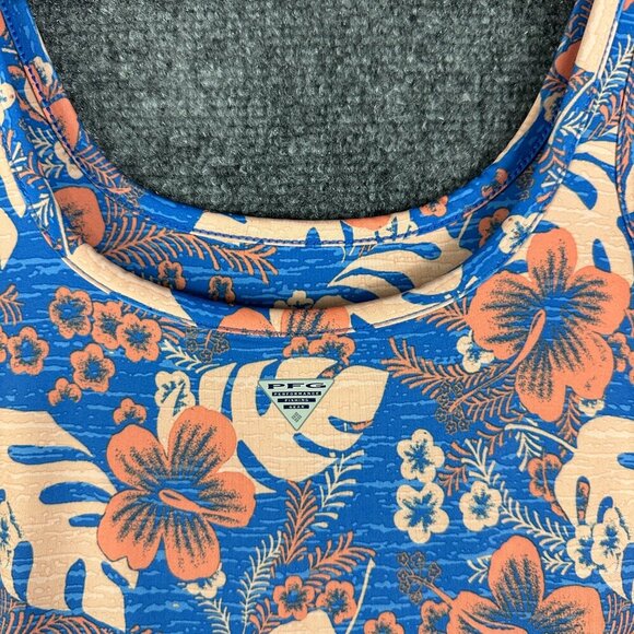 Columbia PFG Dress Womens XS Tank Style Tropical Print Stretch Knit Performance - Picture 4 of 7